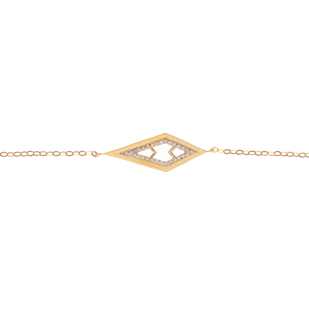 Sadu Harmony bracelet in 18K yellow gold with diamond-cut geometric design