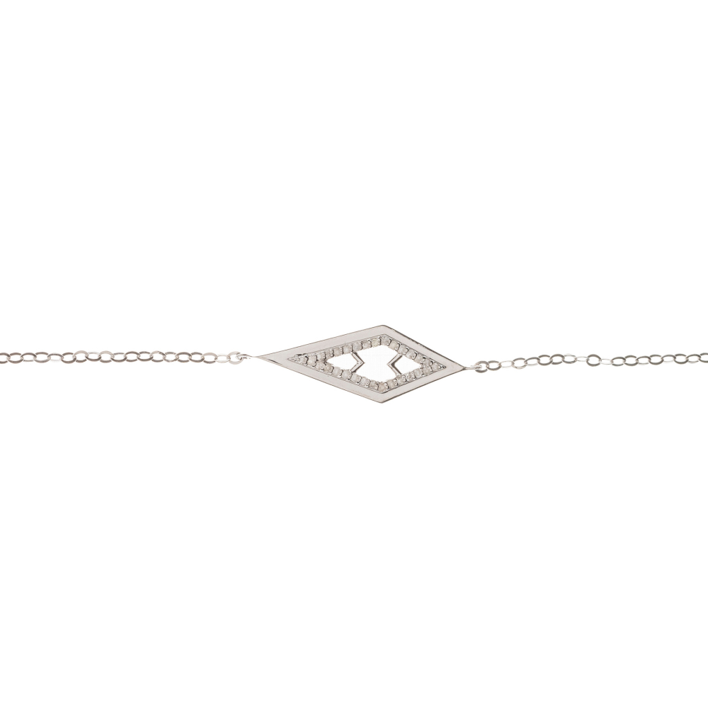 Sadu Harmony bracelet in 18K white gold with diamond-cut geometric design