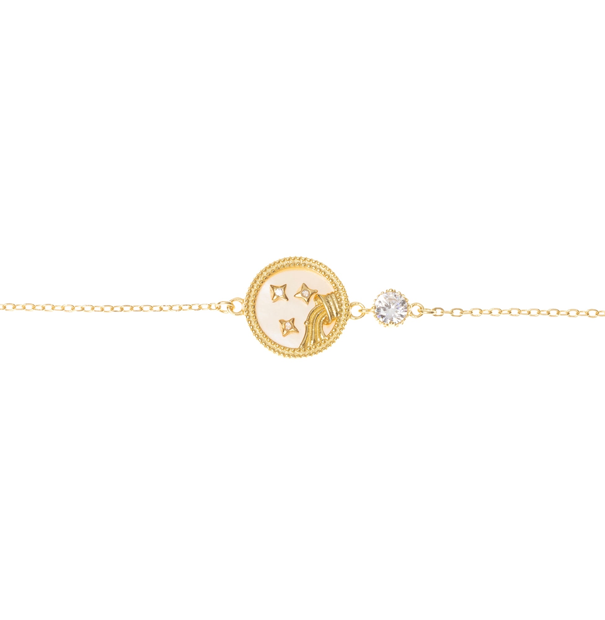 Dreamy and intuitive. This bracelet flows with soft curves and golden shimmer—made for Pisces souls who feel the unseen and create from the heart.
